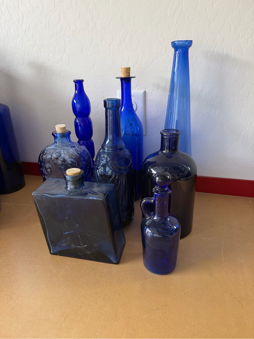 Cobalt Blue Decorative Glass Bottle Set - Home Accents